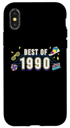 Hülle für iPhone X/XS Retro 1990 Classic 35th Birthday Celebration Design von Best of 80's Vibes and Vintage Culture Store