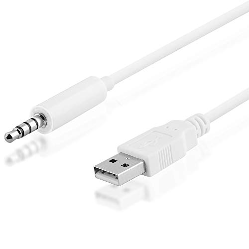 BestPlug 1 Meter USB Kabel Ladekabel Aux in Out, 3,5mm Klinke Stecker auf 2.0 USB A-Stecker, Weiss von BestPlug