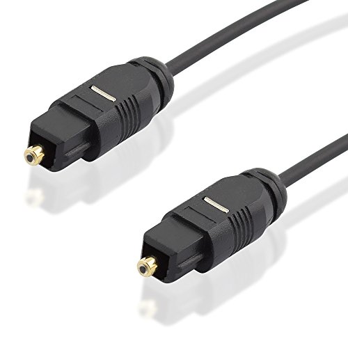 BestPlug 2 Meter optisches Audio Kabel ø 2,2mm, Opto Toslink Stecker auf Opto Toslink Stecker vergoldet, Schwarz, geeignet für 2.1 5.1 und 7.1 Dolby Surround von BestPlug