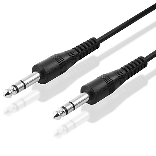 BestPlug 50cm Audio Stereo Kabel Aux in Out - 6,3mm Klinke Stecker auf 6,3mm Klinke Stecker - Schwarz von BestPlug