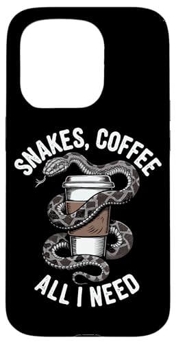 Hülle für iPhone 15 Pro Lustiges Schlangen Kaffee Schlange Snakes Coffee All I Need von Besten Tier Motive aller Art - Kunstwerk AnimalArt