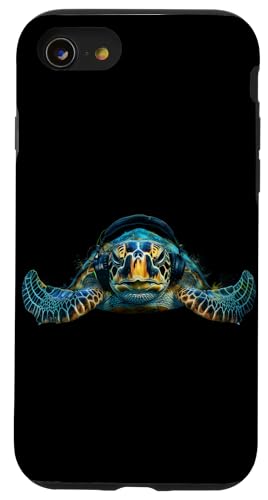 Hülle für iPhone SE (2020) / 7 / 8 Meeresschildkröte Safari Tiere Tierliebhaber Kunst Kopfhörer von Besten Tier Motive aller Art - Kunstwerk AnimalArt