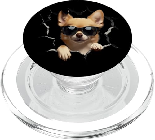 Lustige Hunde mit Sonnenbrille Funny Dog Süß Hund Chihuahua PopSockets PopGrip für MagSafe von Besten Tier Motive aller Art - Kunstwerk AnimalArt