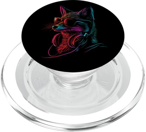 Lustiges Fuchs Fox Kunst Kopfhörer Sonnenbrille Natur Füchse PopSockets PopGrip für MagSafe von Besten Tier Motive aller Art - Kunstwerk AnimalArt