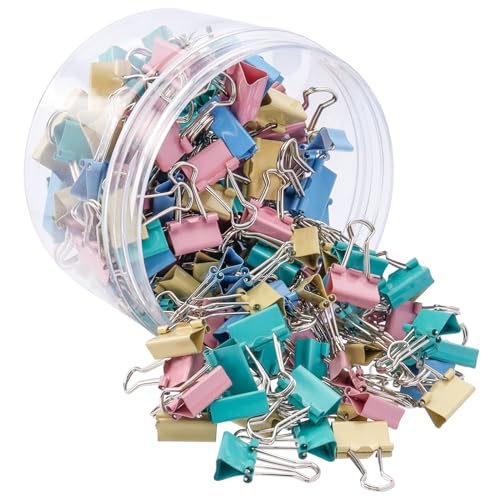 Bestgle foldback klammern 150 stück papierklammern bunt metall binder clips vielzweckklammern 15mm 19mm 25mm farbig büroklammern für briefpapier papier bürobedarf von Bestgle