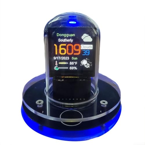 Besttoolifes Für Smart-WLAN-Wetterstation, Uhr, Desktop-Dekoration, Animationen, elektronisches Album, intelligente WLAN-Wetterstation, eingebauter serieller Chip, Acryl-Konstruktion von Besttoolifes