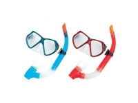 Bestway Silikon-Maske & Schnorchelkombination, Kinder, Vollgesichtsmaske, Freitauchen, Gehärtetes Glas, Blau, Rot, 14 Jahr(e) von Bestway