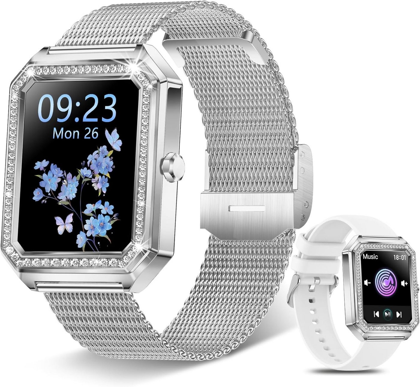 Betatree Smartwatch (1,59 Zoll, Android, iOS), mit Bluetooth-Anrufen, Benachrichtigungen, Fitness, Schrittzähler von Betatree