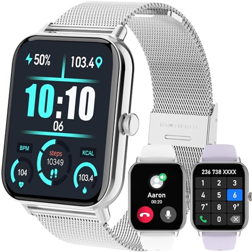 Betatree Smartwatch für Damen und Herren, mit Anruf und WhatsApp, 1,85 Zoll (1,85 Zoll), automatisch, digital, Fitness, Schrittzähler, 120+ Sportmodus, Android, iOS, Smartwatch mit Schlaf- und von Betatree