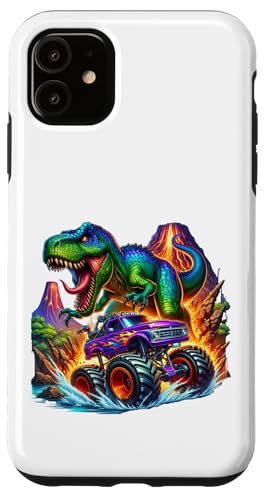 Hülle für iPhone 11 T-Rex Dinosaurier Monster Truck Vulkan Abenteuer Kinder von BethanyGrace