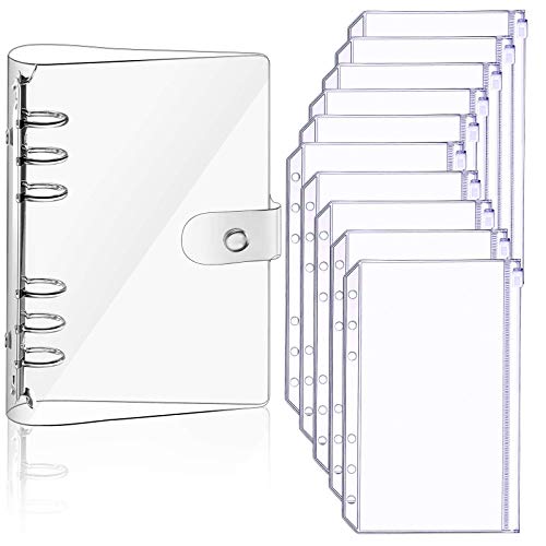 A5 Transparenter weicher PVC-Notizbucheinband und 10 Stück A5 Notizbücher für lose Blätter, persönlicher Planer, Binder-Abdeckung, wasserdichte Bindertaschen (transparent) von Betinyar