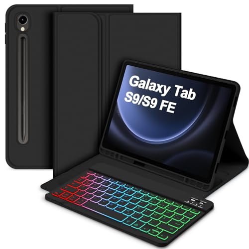 Bettdow für Samsung Galaxy Tab S9 FE 2023 Tastatur Hülle, QWERTZ Layout Abnehmbarer Beleuchtete Tastatur mit Hülle für Galaxy Tab S9 11"/ Tab S9 FE 10.9" 2023 SM-X510/X516B/X710/X716B/X718U, Schwarz Bettdow für Samsung Galaxy Tab S9 FE 2023 Tastatur Hülle, QWERTZ Layout Abnehmbarer Beleuchtete Tastatur mit Hülle für Galaxy Tab S9 11"/ Tab S9 FE 10.9" 2023 SM-X510/X516B/X710/X716B/X718U, Schwarz von Bettdow