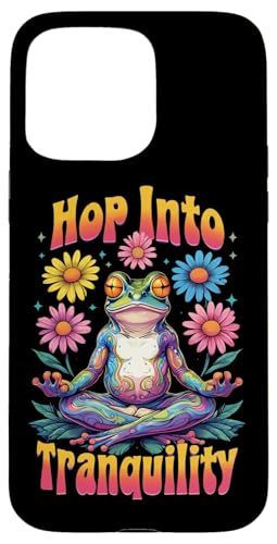 Hülle für iPhone 15 Pro Max Beruhigender Frosch, meditierend, bunt, lustig, achtsames Design von Better You Tees Etc.