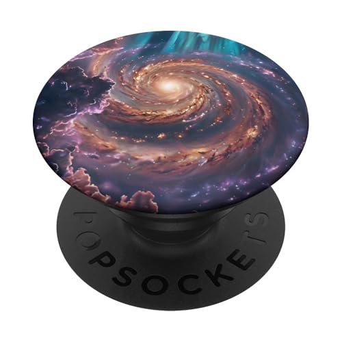 Spirale kosmische Galaxie mit wirbelndem kosmischem Staub-Design PopSockets Klebender PopGrip von Better You Tees Etc.