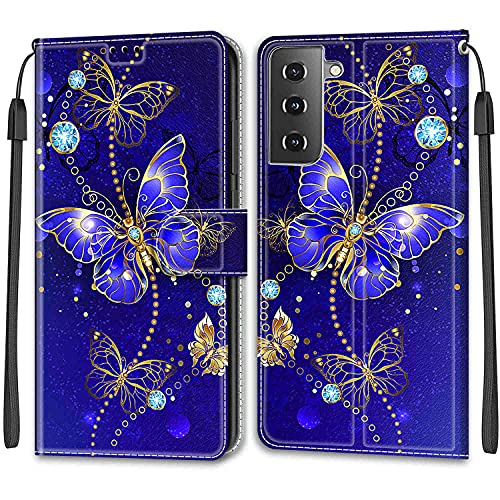 Handyhülle für Samsung Galaxy S21 Hülle, Standfunktion Kartenfach Wallet Premium Leder Schutzhülle Samsung S21 Flip Case Cover Stoßfeste Klapphülle von Betunistoy