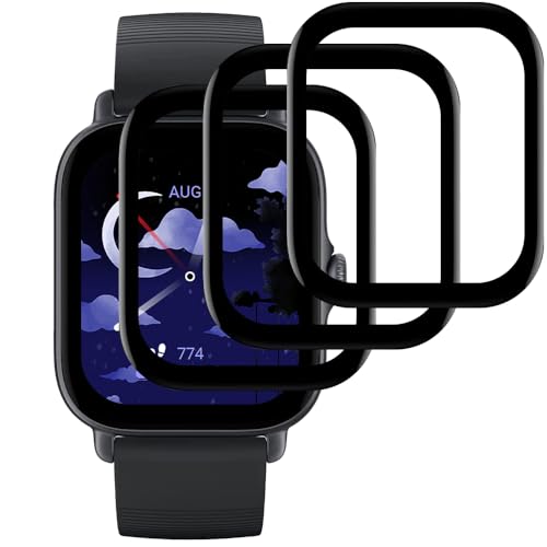 Beukei 3 Stück Panzer Schutz Glas für Amazfit GTS 3/ GTS 4, Glass Screen Protector,[9H Härte][HD Klare][Blasenfrei][Anti-Kratzen] Panzerglasfolie von Beukei