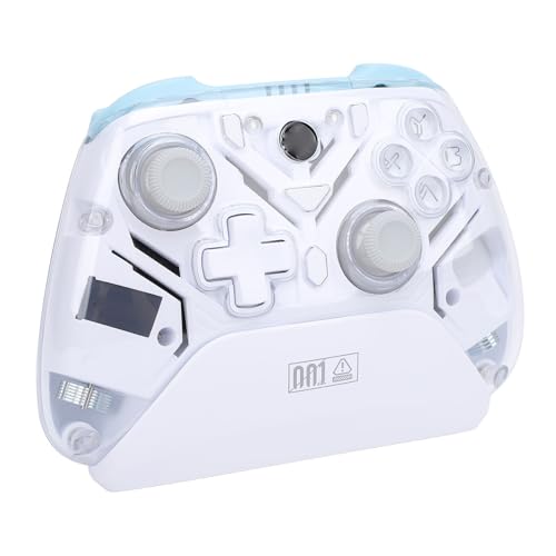 2,4G Wireless Gaming Controller, Hall Effect Trigger und Joystick, RGB-Leuchten und Turbo, Videospiel-Controller für PC für Switch für Android (White) von Bewinner