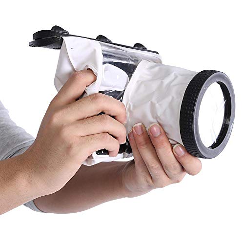 Bewinner 20M Unterwasser Unterwassergehäuse Tasche für DSLR Kameras, Universal Kamera Unterwassergehäuse Unterwassergehäuse Tauchen Schutzgehäuse(Weiß) von Bewinner