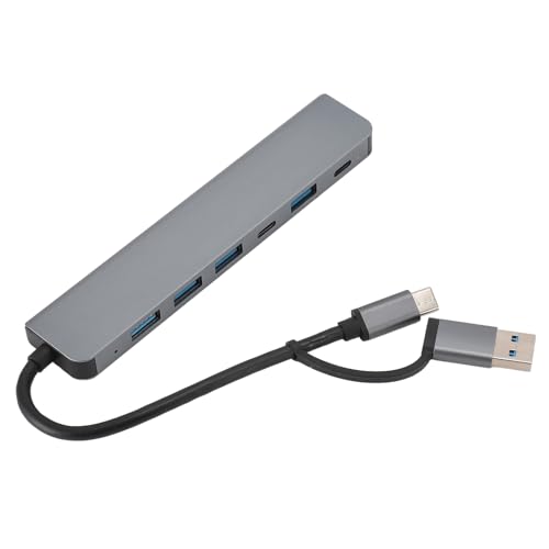 7-in-1-USB-Typ-C-Hub aus Aluminiumlegierung, 5 USB-Anschlüsse, 2 Typ-C-Anschlüsse für Telefone, Computer, Tablets, Laptops, Multifunktionale Nutzung von Bewinner