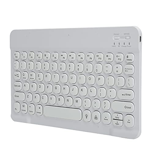 Bewinner 10-Zoll-Ultra-Slim-Tastatur, Kabellose RGB-Tastatur mit Hintergrundbeleuchtung, Runde Kappe, Wiederaufladbare Tragbare Multi-Geräte-Tastatur für Tablet, Telefon, Laptop, PC von Bewinner