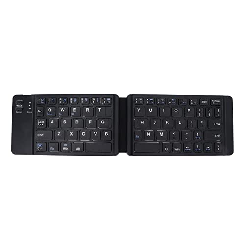 Bewinner Kabellose Tastatur, Faltbares Bluetooth Tastatur Touchpad für Smartphone/Tablet/Laptop, Schnell Tippende, Leise Tastatur mit 120 mAh Akku (Schwarz) von Bewinner