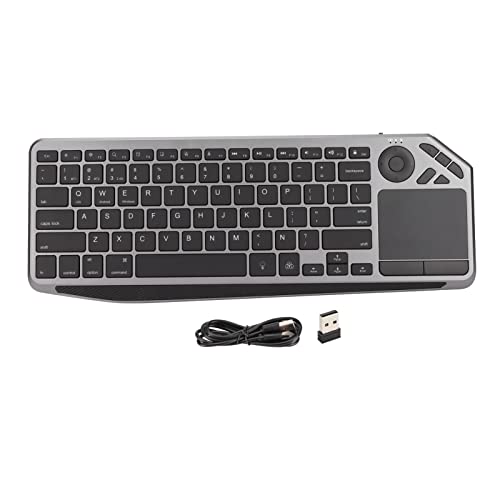 Bewinner Kabellose Tastatur mit Touchpad, Kabellose 2,4 G/BT Dual Mode Touch Tastatur, Genaue Cursorsteuerung, Farbenfrohe TV Tastatur mit Hintergrundbeleuchtung für Laptop, Tablet Multimedia von Bewinner