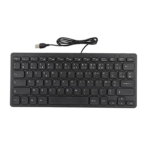 Bewinner USB Ultra Slim Wired Keyboard, 78 Key Mute Compact Russian/French/German Language Keyboard for Desktop Laptop PC, Portbale Computer Keyboard(Französisch) von Bewinner