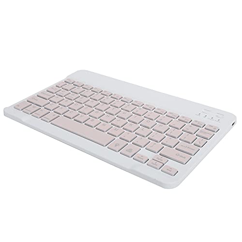 Bewinner Ultraflache Kabellose -Tastatur, Wiederaufladbare Tastatur für Mehrere Geräte, Tragbare -Tastatur mit RGB-Hintergrundbeleuchtung für Laptop, Tablet, Smartphone (Rosa) von Bewinner