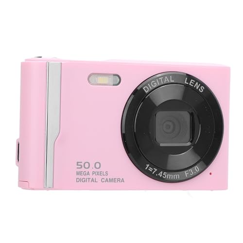 Digitalkamera, 4K 50 MP HD Vlogging-Kamera für Fotografie, 2,8-Zoll-LCD-Bildschirm, 16-facher Digitaler Zoom, Autofokus, Retro-Kompaktkamera für Anfänger (PINK) von Bewinner