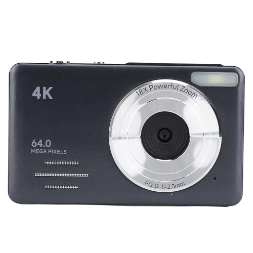 Digitalkamera – 4K 64 MP 2,88 Zoll Bildschirmkamera, 18-facher Zoom, Autofokus, Point-and-Shoot-Digitalkamera, Tragbare Kleine Kamera für Kinder, Teenager, Erwachsene von Bewinner