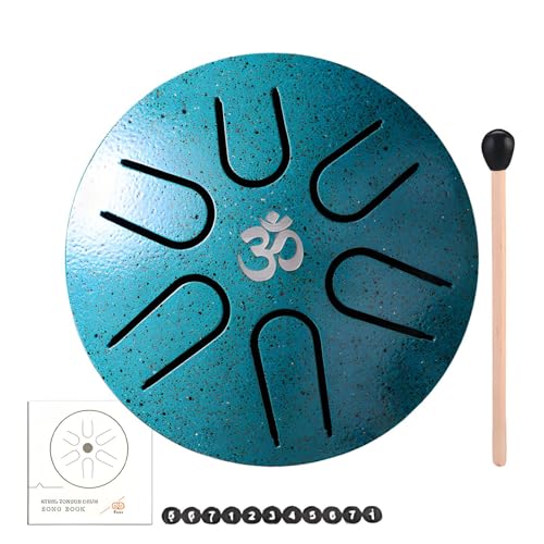 Bexdug Zungentrommel – Zungentrommel mit 6 Noten, 7,6 cm (3 Zoll) Sound Steel Tongue Drum Kit Handpan-Trommel sorgenfreie Trommel für Erwachsene und Kinder von Bexdug