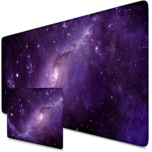 Beydodo XXL Mauspad, 900X400X3MM Mousepad Verbessert Gaming und Office Präzision und Geschwindigkeit - Abwaschbar für Computer, Tastatur–Lila Planetennebel von Beydodo