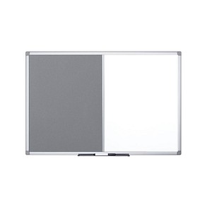 Bi-Office Whiteboard-Pinnwand MAYA KOMBI 90,0 x 60,0 cm Textil grau von Bi-Office