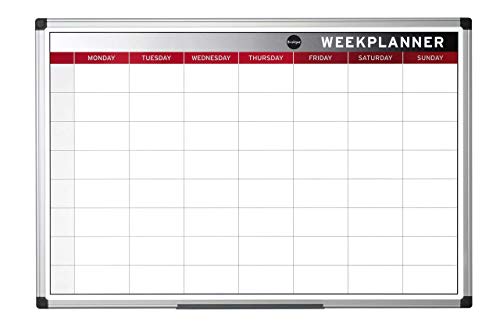 Bi-Office Wochenplaner, Magnetisch, Aluminium Rahmen, 90x60cm, weiß von Bi-Office