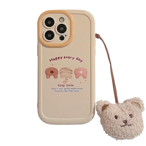 Bianriche Bären-Handyhülle mit Bären-Anhänger, kompatibel mit iPhone 13 Pro Max, weiches TPU, stoßfest, Schutzhülle für Mädchen und Frauen von Bianriche