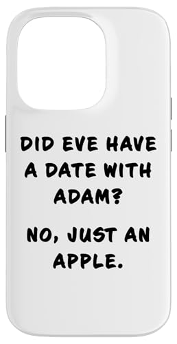 Funny Clean Bible Character Humor – Adam & Eve Date Joke Hülle für iPhone 14 Pro Funny Clean Bible Character Humor – Adam & Eve Date Joke Hülle für iPhone 14 Pro von Bible Character Funny Faith Humor