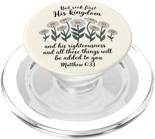 Christliches Zitat – Bibelvers Gänseblümchen Blume Grafik Frauen PopSockets PopGrip für MagSafe von Bible Verse Christian Shirts For Women