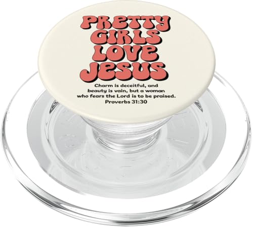 Hübsche Mädchen lieben Jesus — Christliche Mädchen-Vintage-Grafik PopSockets PopGrip für MagSafe von Bible Verse Christian Shirts For Women