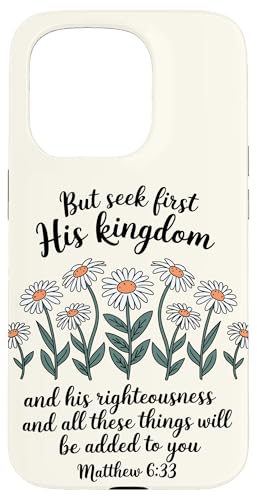 Hülle für iPhone 15 Pro Christliches Zitat – Bibelvers Gänseblümchen Blume Grafik Frauen von Bible Verse Christian Shirts For Women