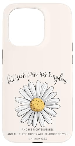 Hülle für iPhone 15 Pro Christliches Zitat – Bibelvers Gänseblümchen Blume Grafik Frauen von Bible Verse Christian Shirts For Women