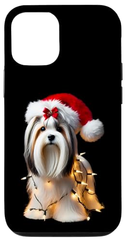 Hülle für iPhone 12/12 Pro Biewer Terrier Weihnachtsmannmütze Weihnachtsbeleuchtung Hundebesitzer Mama Papa von Biewer Terrier Christmas Products