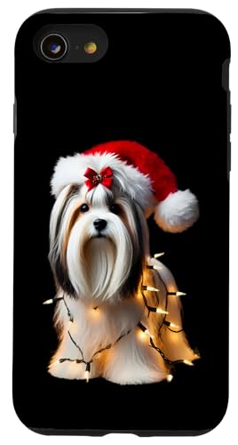 Hülle für iPhone SE (2020) / 7 / 8 Biewer Terrier Weihnachtsmannmütze Weihnachtsbeleuchtung Hundebesitzer Mama Papa von Biewer Terrier Christmas Products