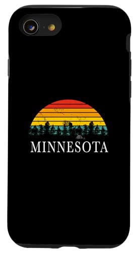 Hülle für iPhone SE (2020) / 7 / 8 70er Jahre Minnesota MN Retro Sonnenuntergang Camping Zelt Outdoor Grafik von Big Bs Outdoor Camping Graphic Art and Design