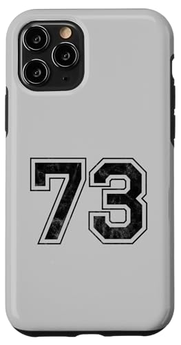 Hülle für iPhone 11 Pro Nummer 73 von Big numbers, large varsity style number gifts