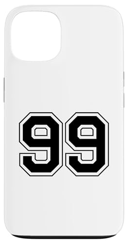 Hülle für iPhone 13 Nummer 99 von Big numbers, large varsity style number gifts