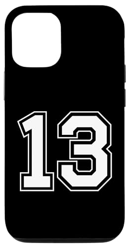 Hülle für iPhone 13 Pro Nummer 13 von Big numbers, large varsity style number gifts