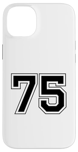 Hülle für iPhone 14 Plus Nummer 75 von Big numbers, large varsity style number gifts