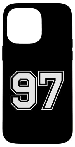 Hülle für iPhone 14 Pro Max Nummer 97 von Big numbers, large varsity style number gifts