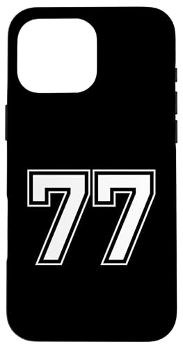 Hülle für iPhone 16 Pro Max Nummer 77 von Big numbers, large varsity style number gifts