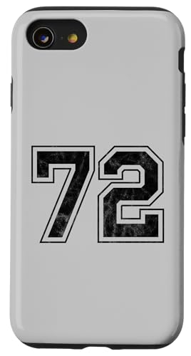 Hülle für iPhone SE (2020) / 7 / 8 Nummer 72 von Big numbers, large varsity style number gifts